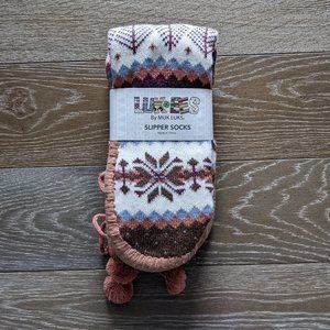 NWT Muk Luks LUKEES Fair Isle Slipper Socks
